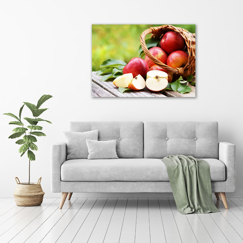 Tableau en verre Pommes dans un panier