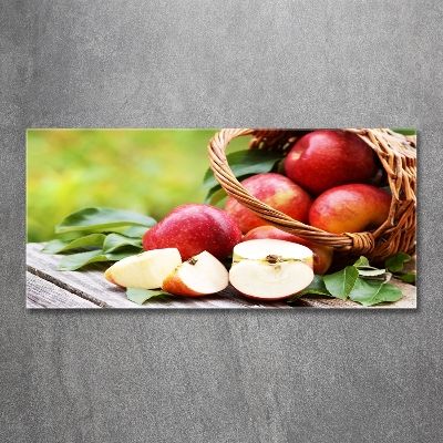 Tableau en verre Pommes dans un panier