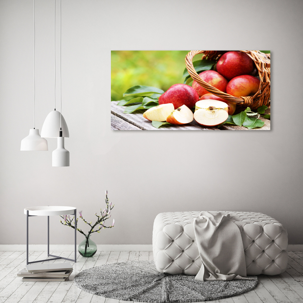 Tableau en verre Pommes dans un panier