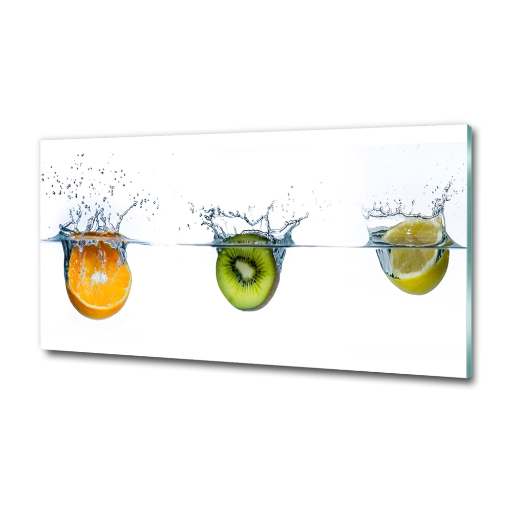 Tableau photo sur verre Fruits sous l'eau