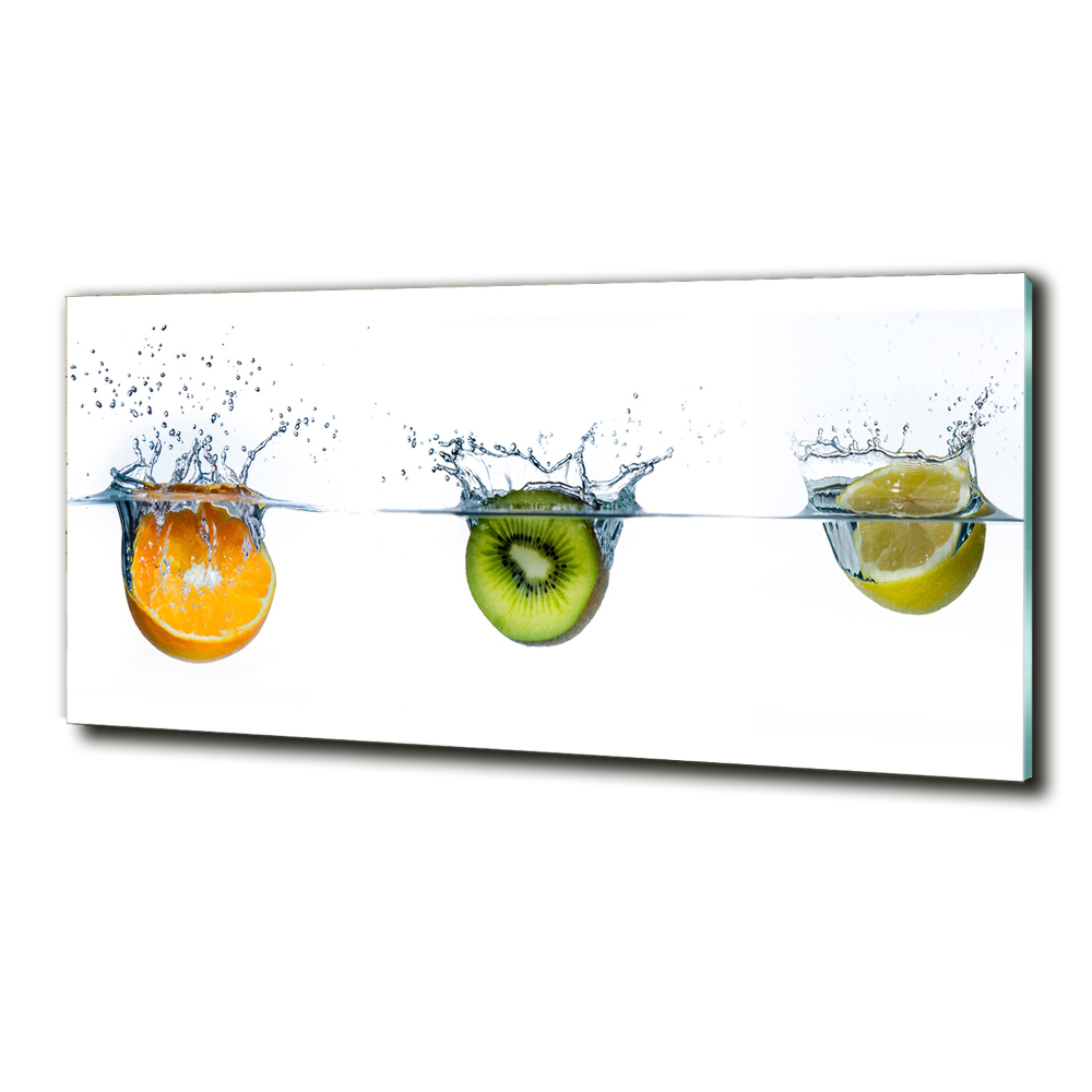 Tableau photo sur verre Fruits sous l'eau