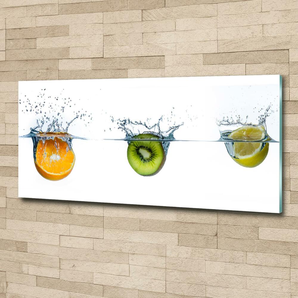 Tableau photo sur verre Fruits sous l'eau