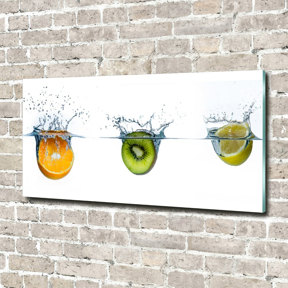 Tableau photo sur verre Fruits sous l'eau