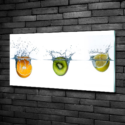 Tableau photo sur verre Fruits sous l'eau