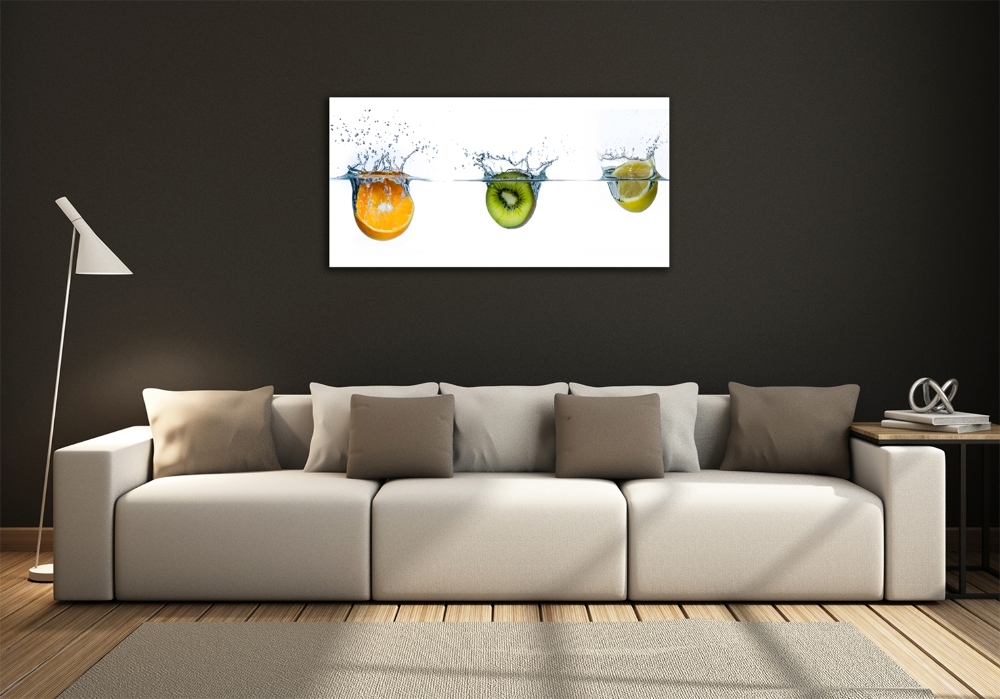 Tableau photo sur verre Fruits sous l'eau