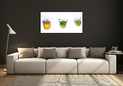 Tableau photo sur verre Fruits sous l'eau