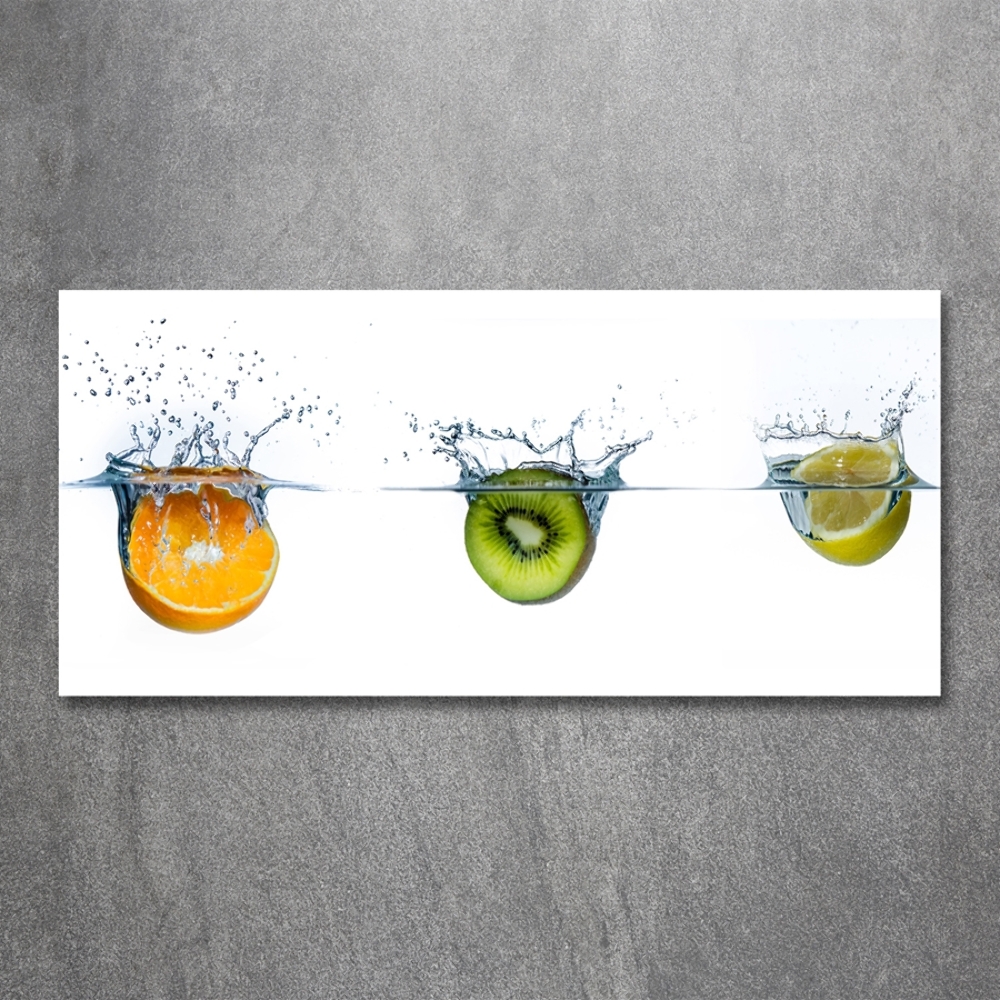 Tableau photo sur verre Fruits sous l'eau