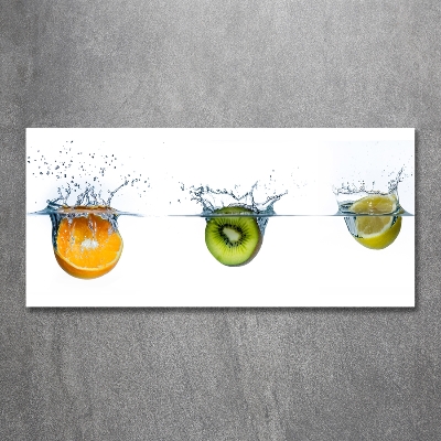 Tableau photo sur verre Fruits sous l'eau