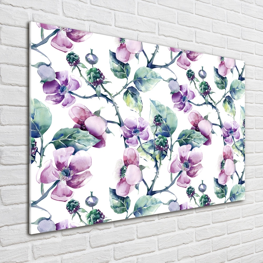 Tableau imprimé sur verre Fleurs de mûres