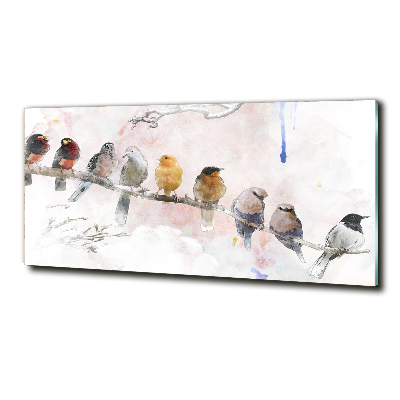 Tableau en verre Oiseaux sur une branche