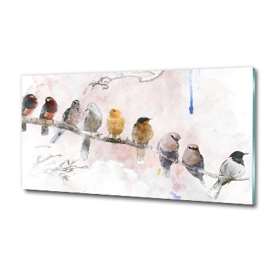 Tableau en verre Oiseaux sur une branche