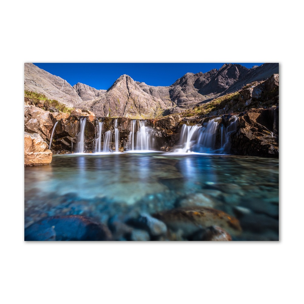 Tableau photo sur verre Chute d'eau dans les montagnes