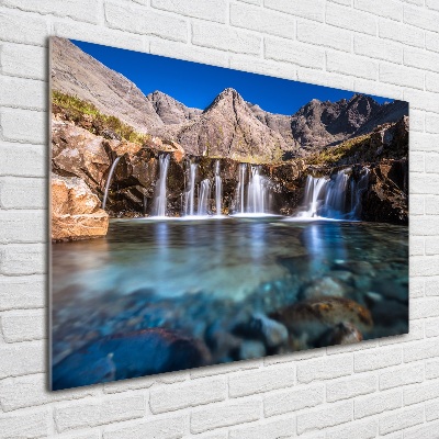 Tableau photo sur verre Chute d'eau dans les montagnes