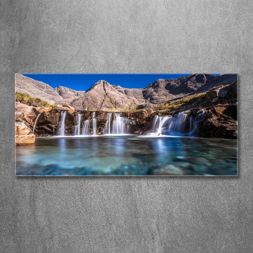 Tableau photo sur verre Chute d'eau dans les montagnes