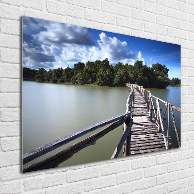 Tableau imprimé sur verre Pont en bois