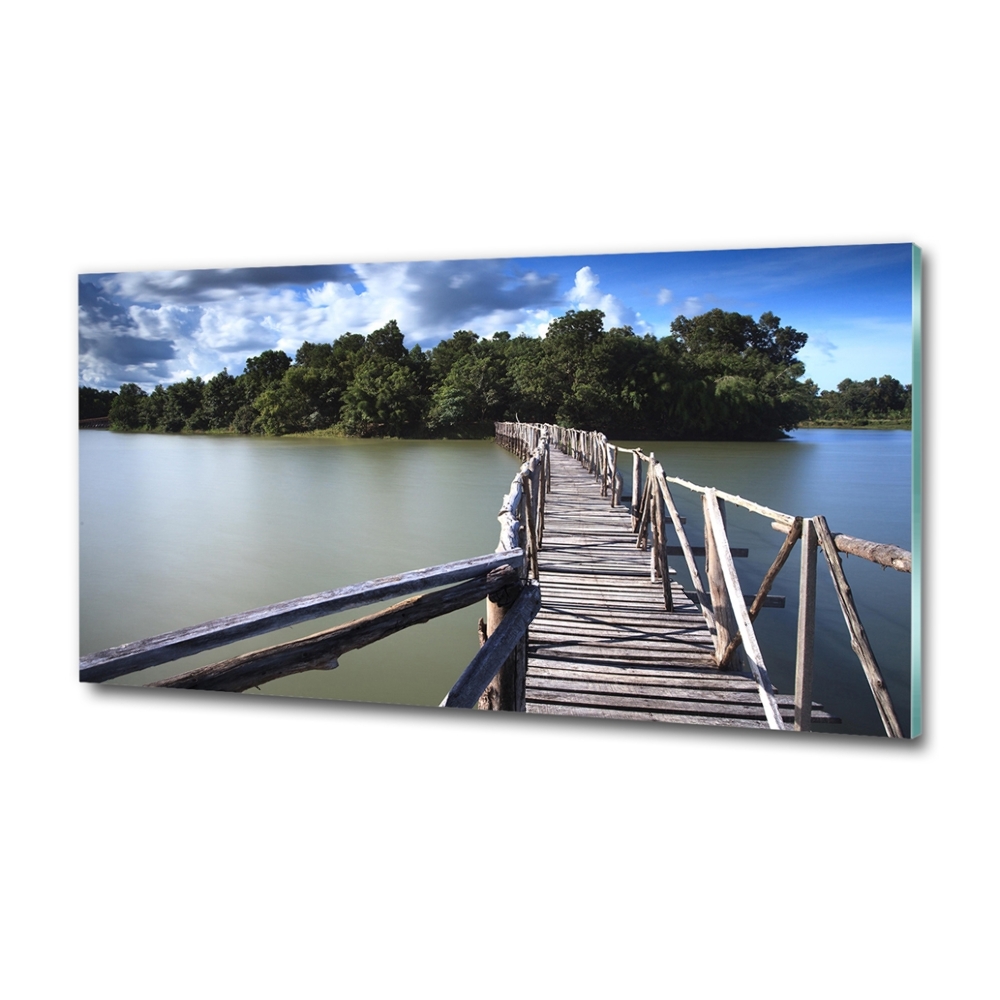 Tableau imprimé sur verre Pont en bois