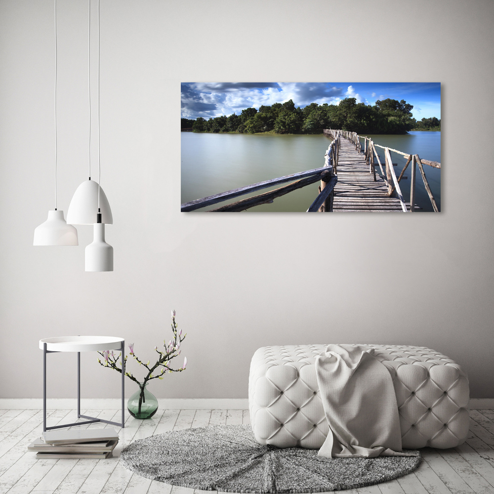 Tableau imprimé sur verre Pont en bois