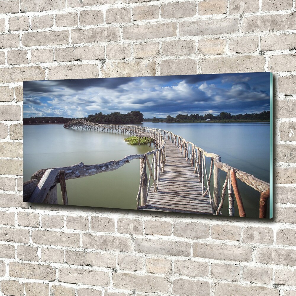 Tableau en verre Pont en bois