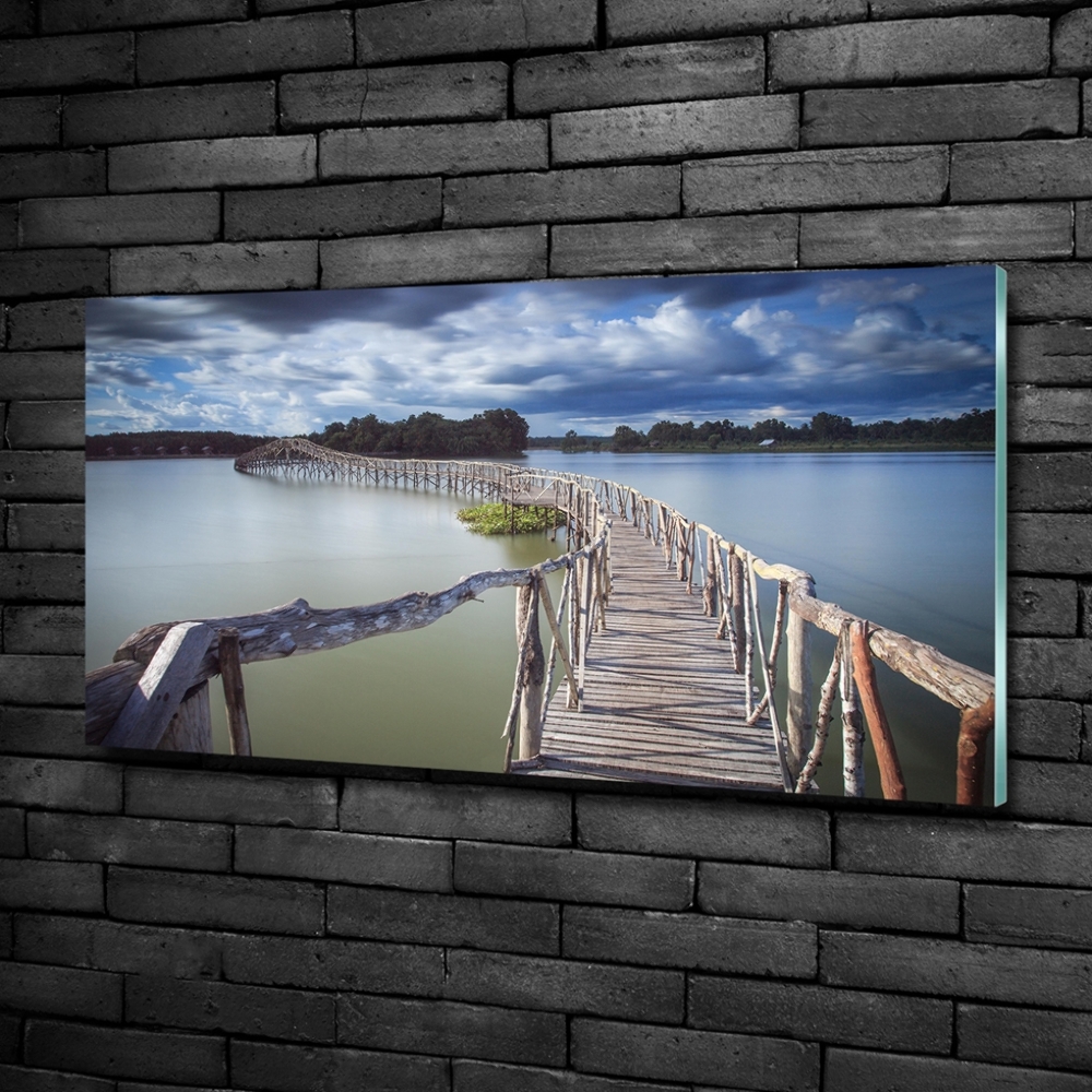 Tableau en verre Pont en bois