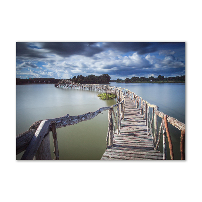 Tableau en verre Pont en bois