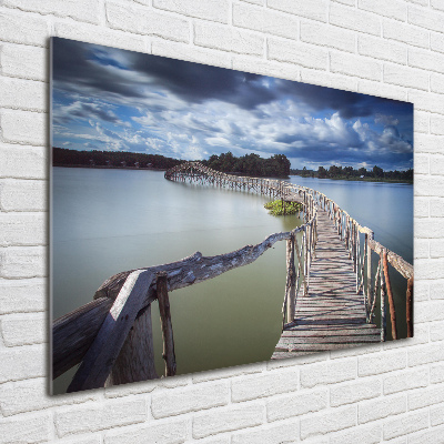 Tableau en verre Pont en bois