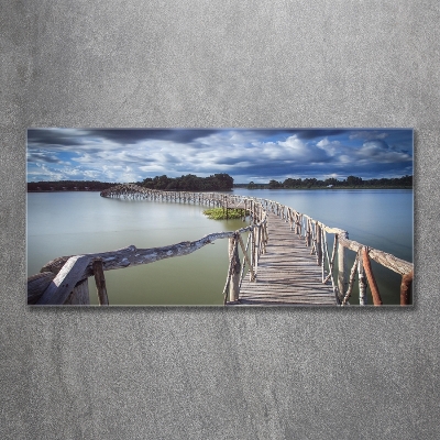 Tableau en verre Pont en bois