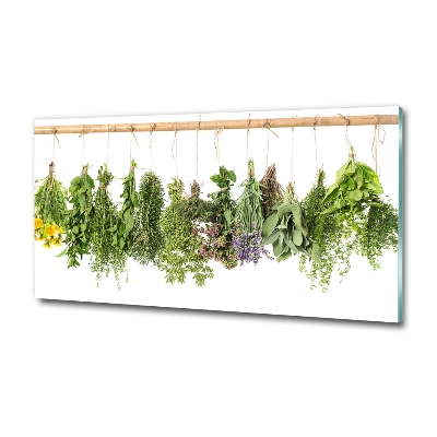 Tableau sur verre Herbes sur une ficelle