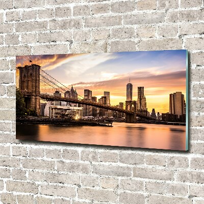 Tableau photo sur verre Pont de Brooklyn