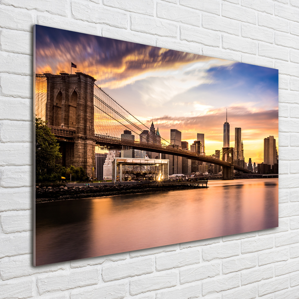 Tableau photo sur verre Pont de Brooklyn