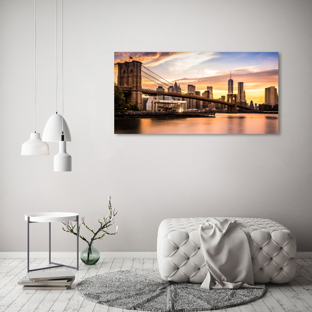 Tableau photo sur verre Pont de Brooklyn