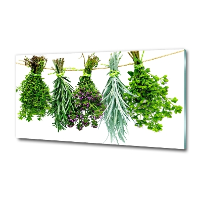 Tableau en verre Herbes sur une ficelle