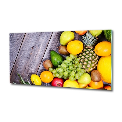 Tableau sur verre Fruits sur bois