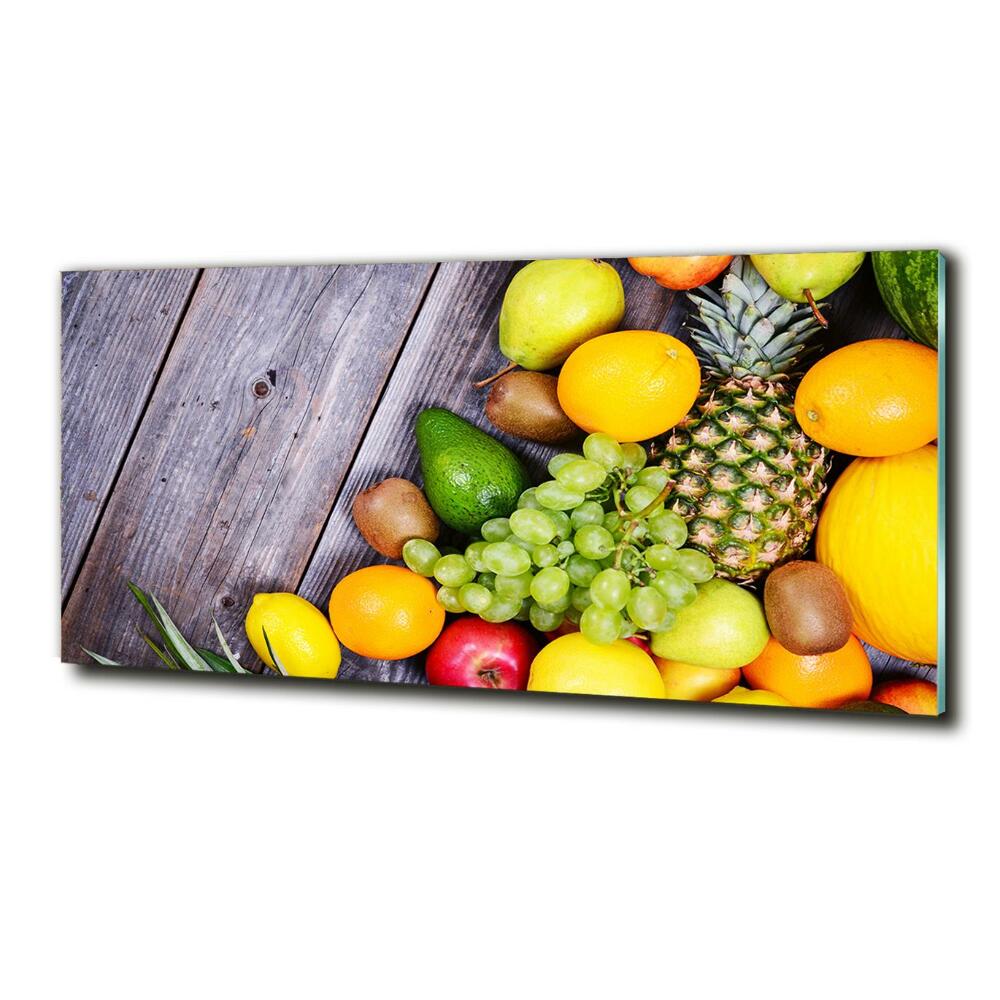 Tableau sur verre Fruits sur bois