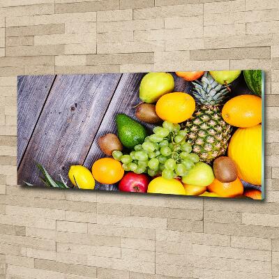 Tableau sur verre Fruits sur bois