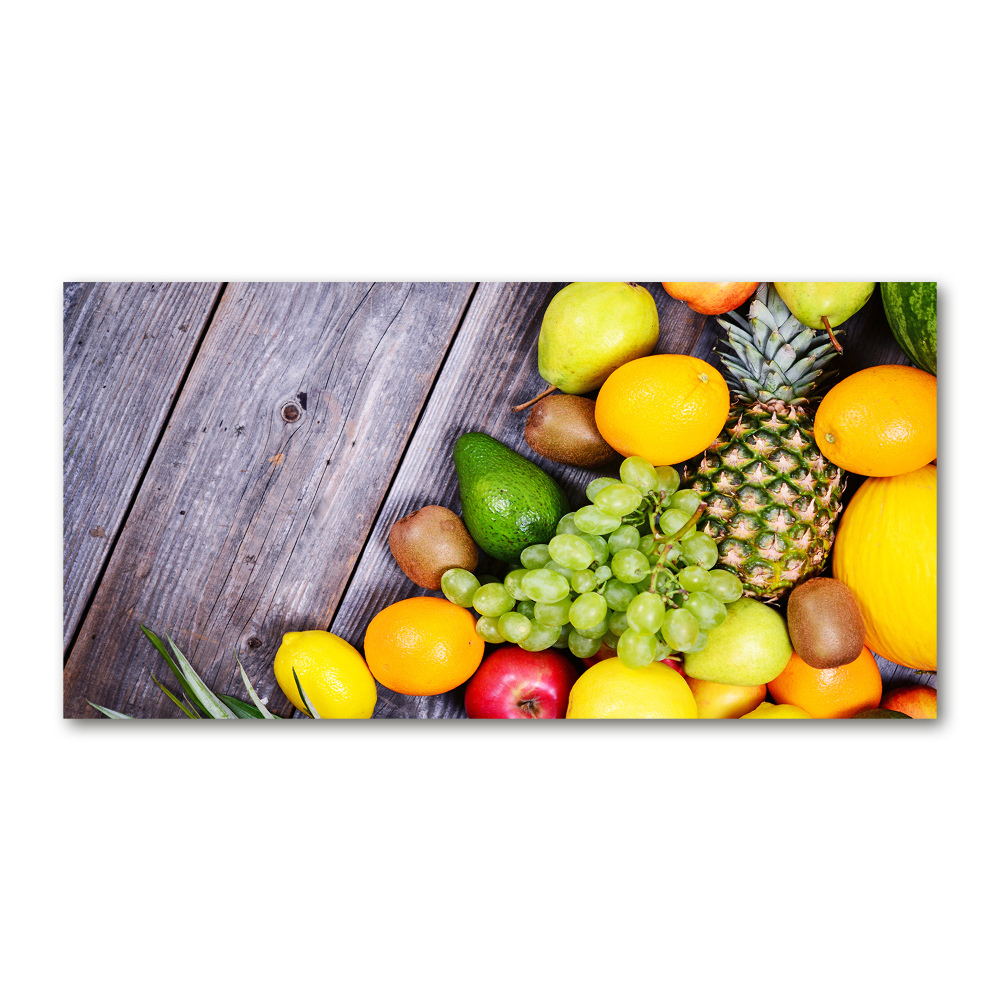 Tableau sur verre Fruits sur bois