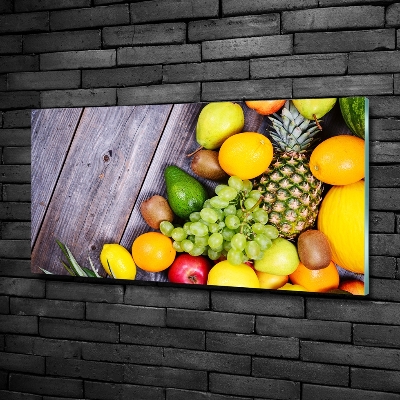 Tableau sur verre Fruits sur bois