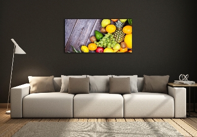 Tableau sur verre Fruits sur bois