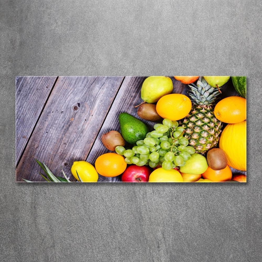 Tableau sur verre Fruits sur bois