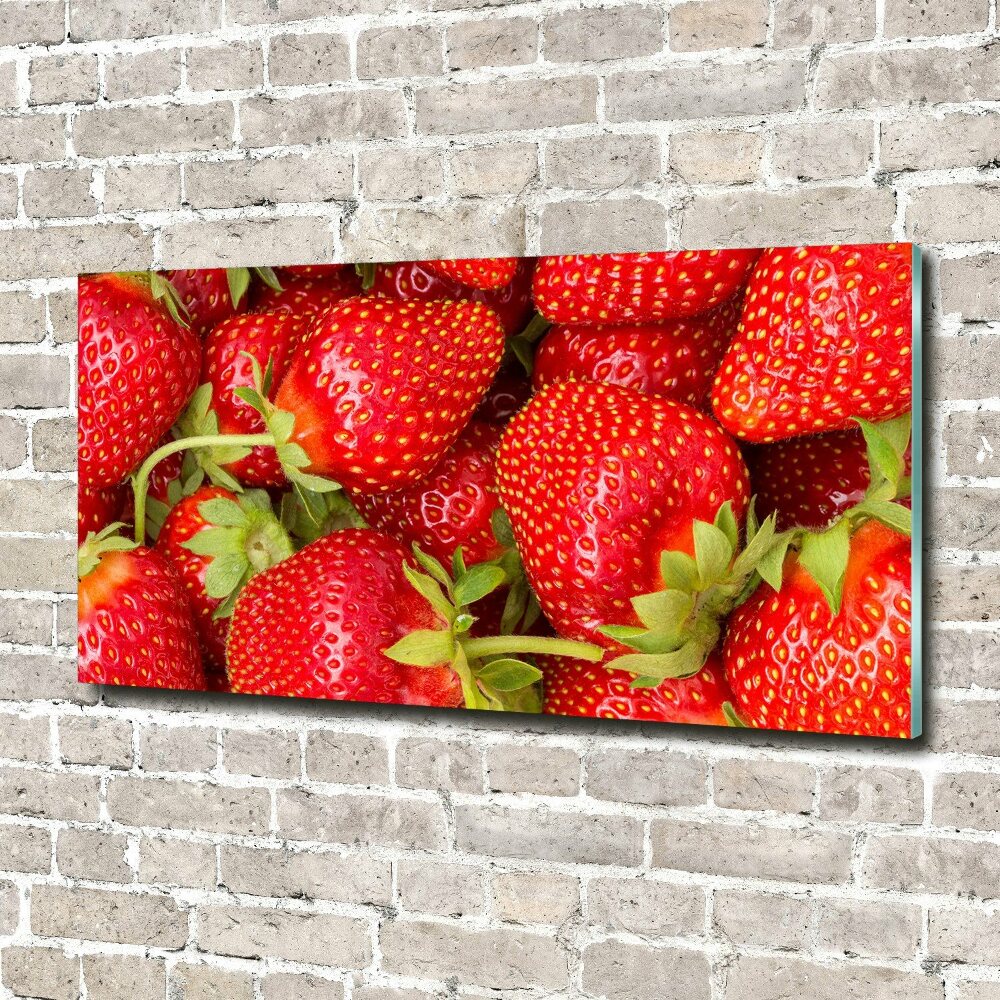 Tableau photo sur verre Fraises