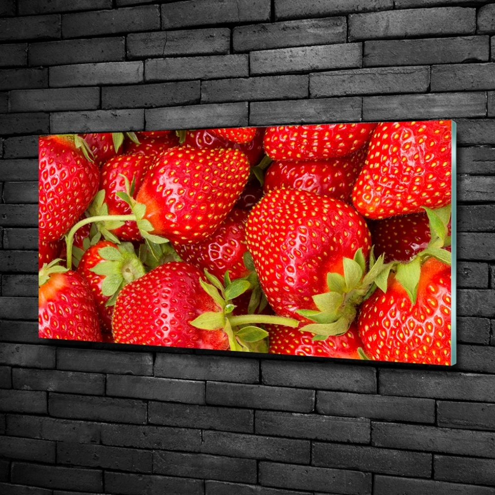 Tableau photo sur verre Fraises