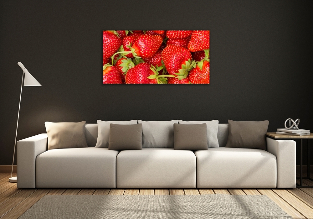 Tableau photo sur verre Fraises