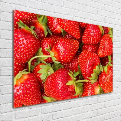 Tableau photo sur verre Fraises