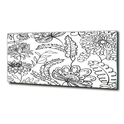 Tableau photo sur verre Design floral