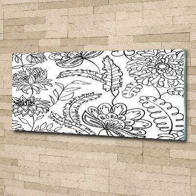 Tableau photo sur verre Design floral