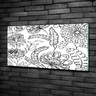 Tableau photo sur verre Design floral