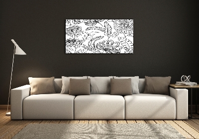 Tableau photo sur verre Design floral