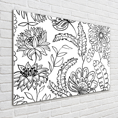 Tableau photo sur verre Design floral