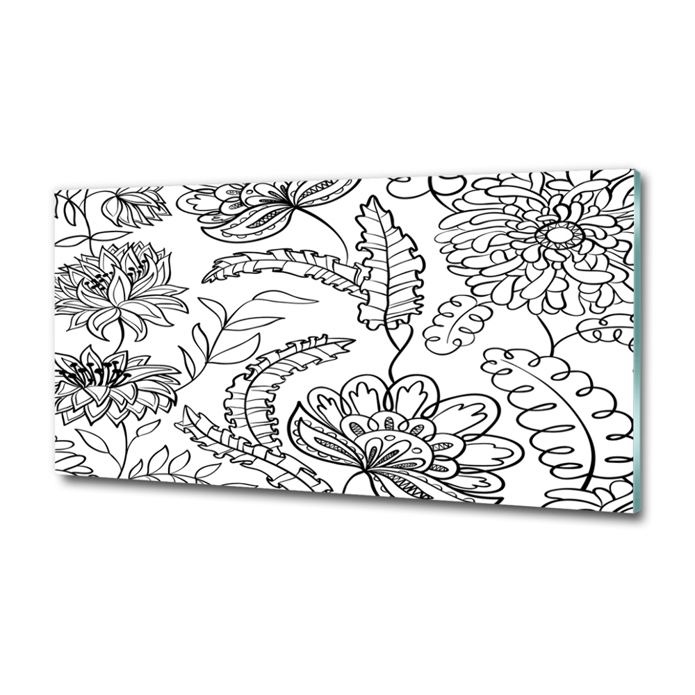 Tableau photo sur verre Design floral