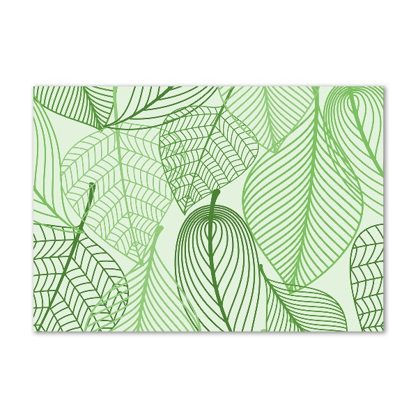 Tableau sur verre Feuilles à motifs
