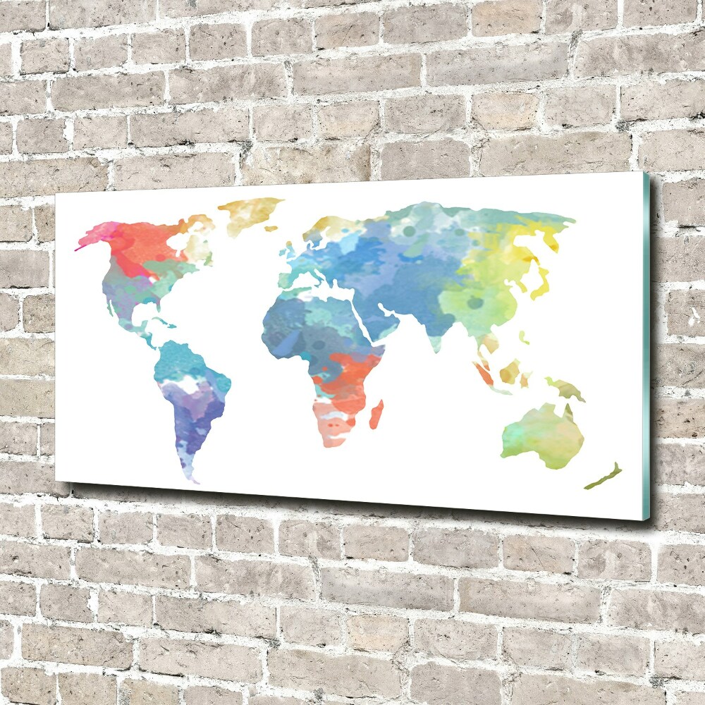 Tableau photo sur verre Carte du monde